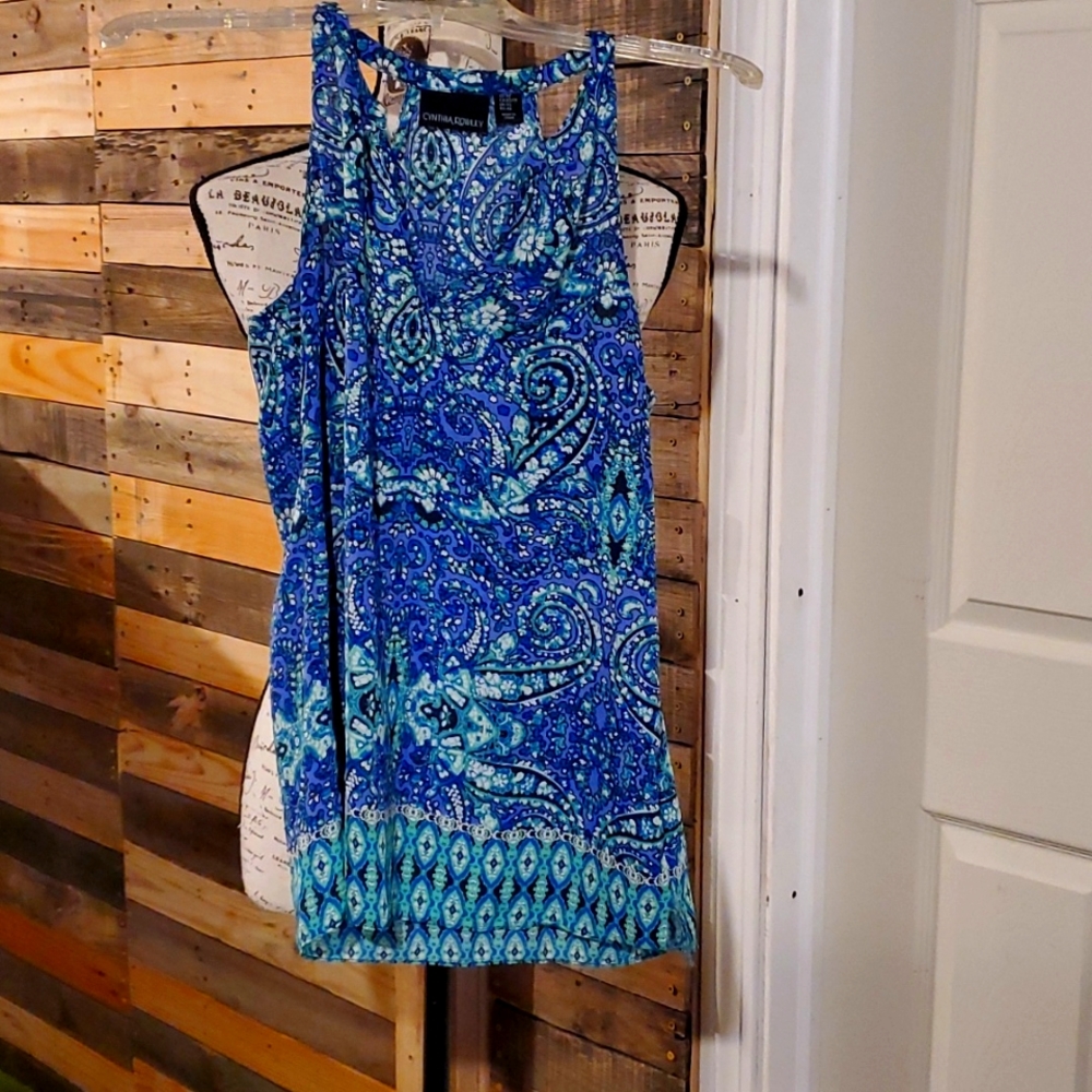 Beautiful purple and green and black Cynthia Rowley tank 💜 sz XS